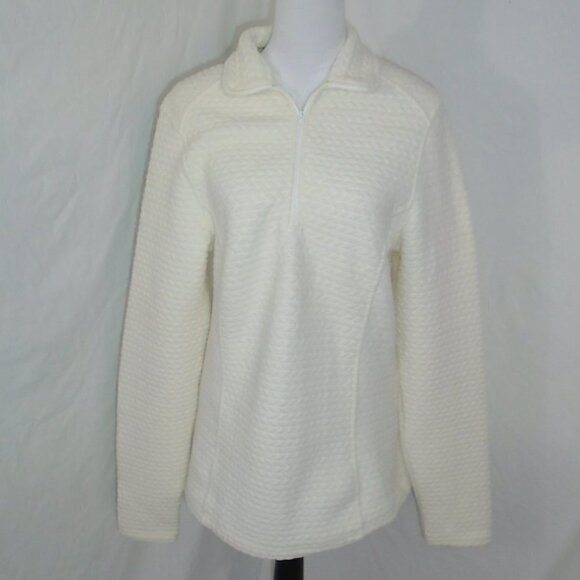 Emily B Womens Medium Ivory Oversized 100% Polyester Thick Sweatshirt Pullover - Picture 2 of 9